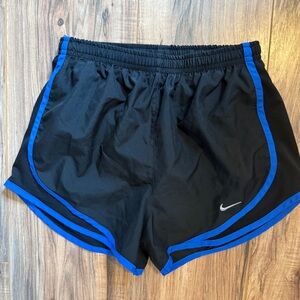 Nike Women's Black and Blue Athletic Shorts